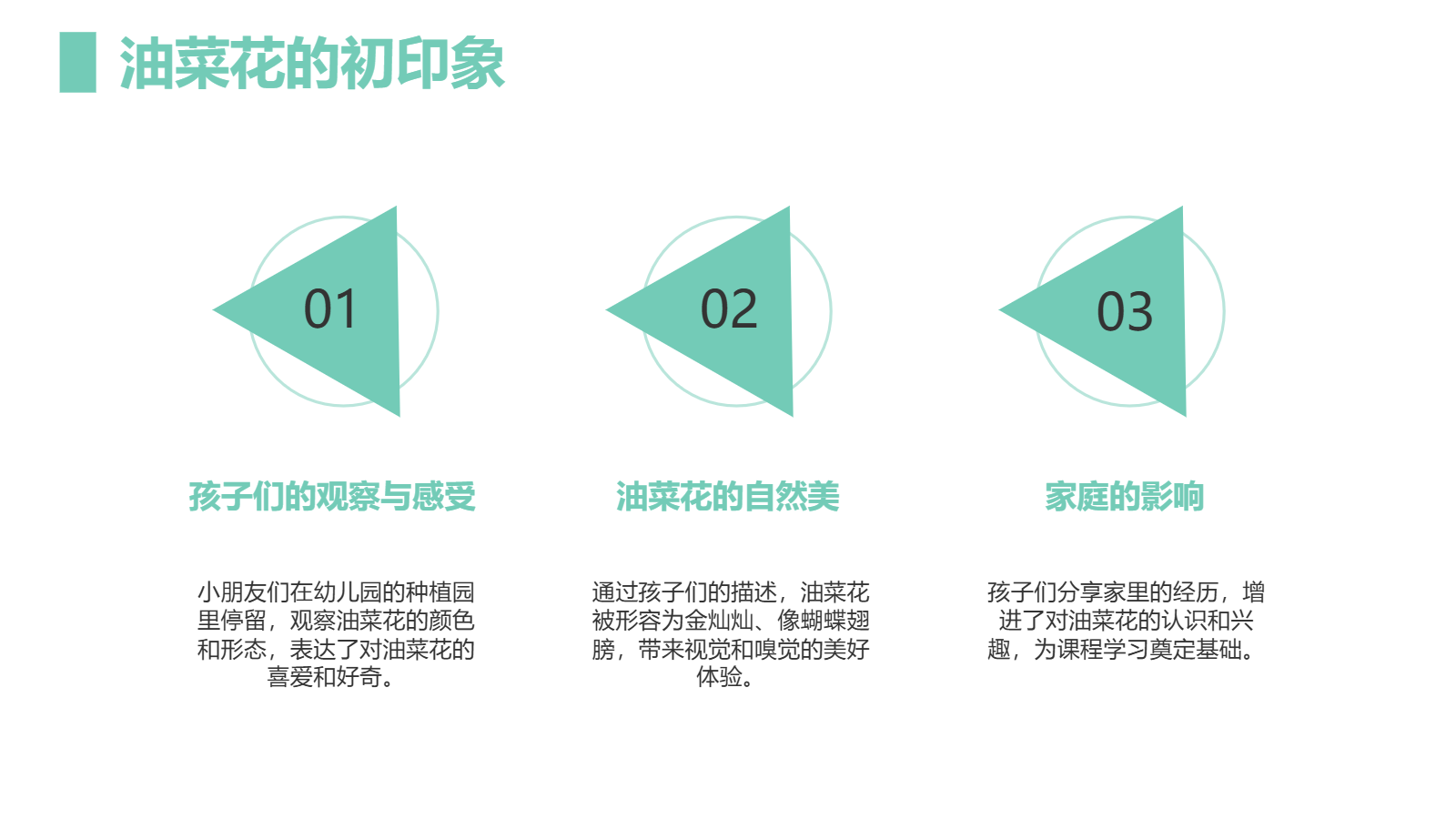 小班班本課程PPT｜《遇見油菜花》自然探究