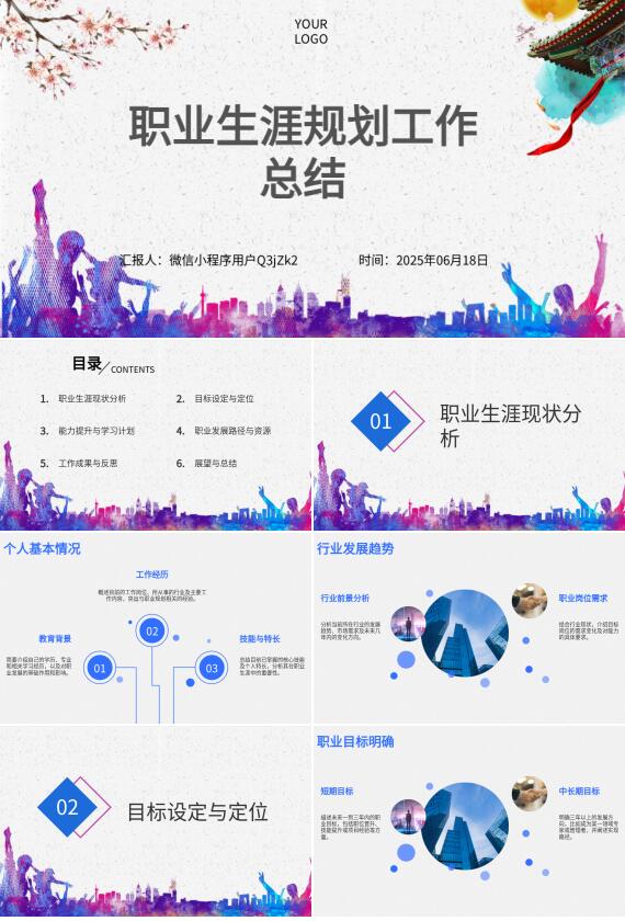 AI一鍵生成職業(yè)生涯規(guī)劃工作總結(jié)PPT