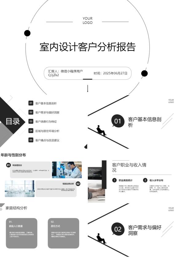 AI一鍵生成室內(nèi)設(shè)計客戶分析報告PPT