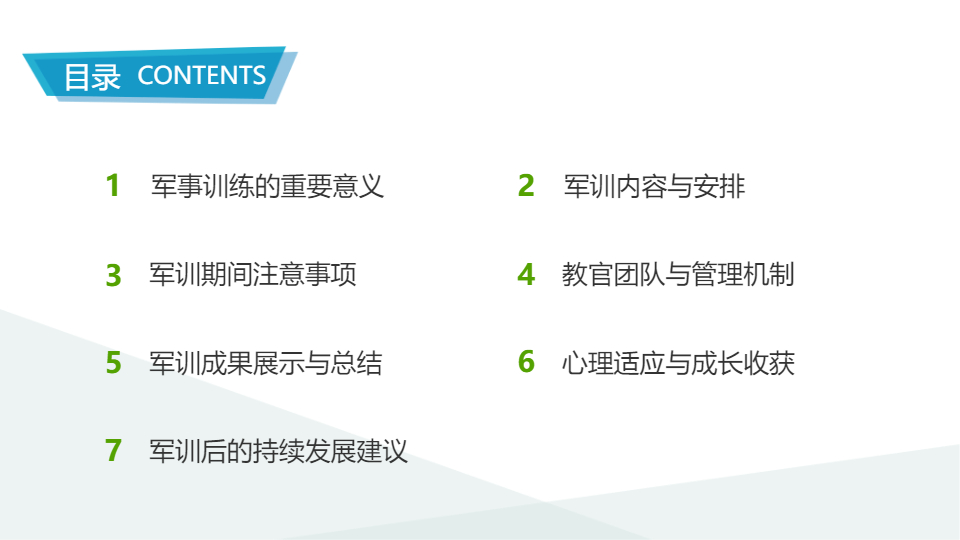 AI一键生成新生开学军事集训练习PPT