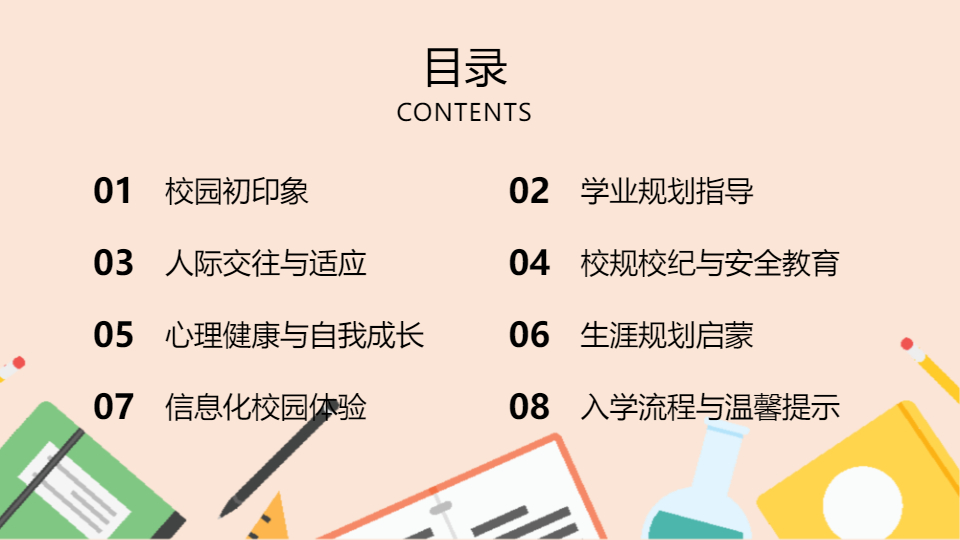 AI一键生成新生开学第一课开学季PPT