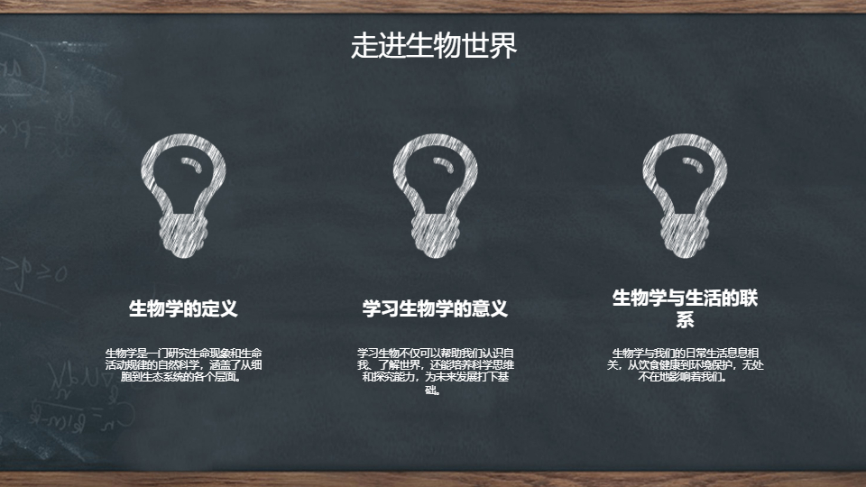 AI一键生成生物学科开学第一课PPT