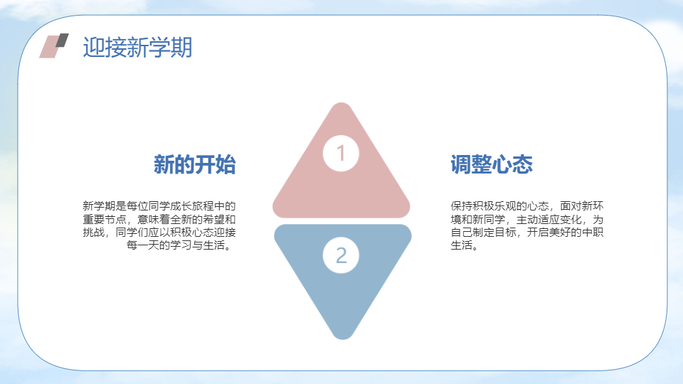 AI一键生成中职职高开学第一课PPT