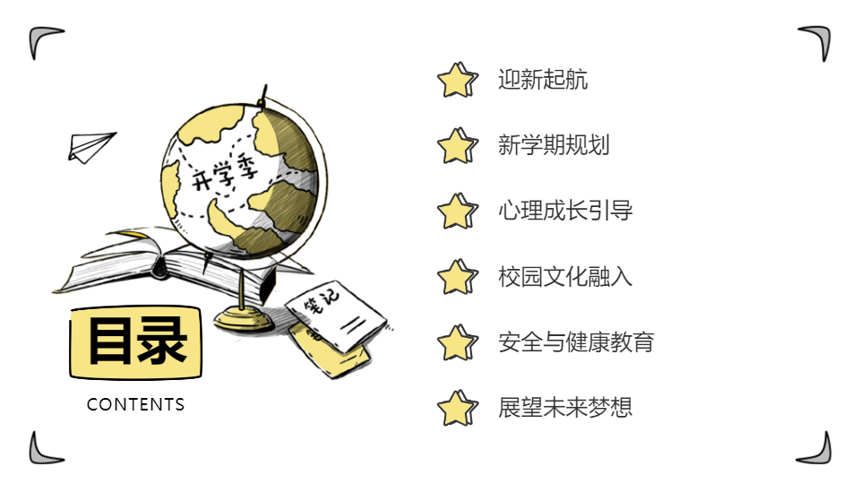AI一键生成手绘风高中中学开学第一课PPT