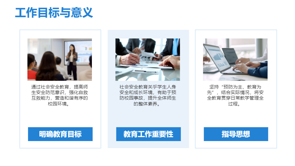 AI一键生成社会安全教育工作汇报PPT