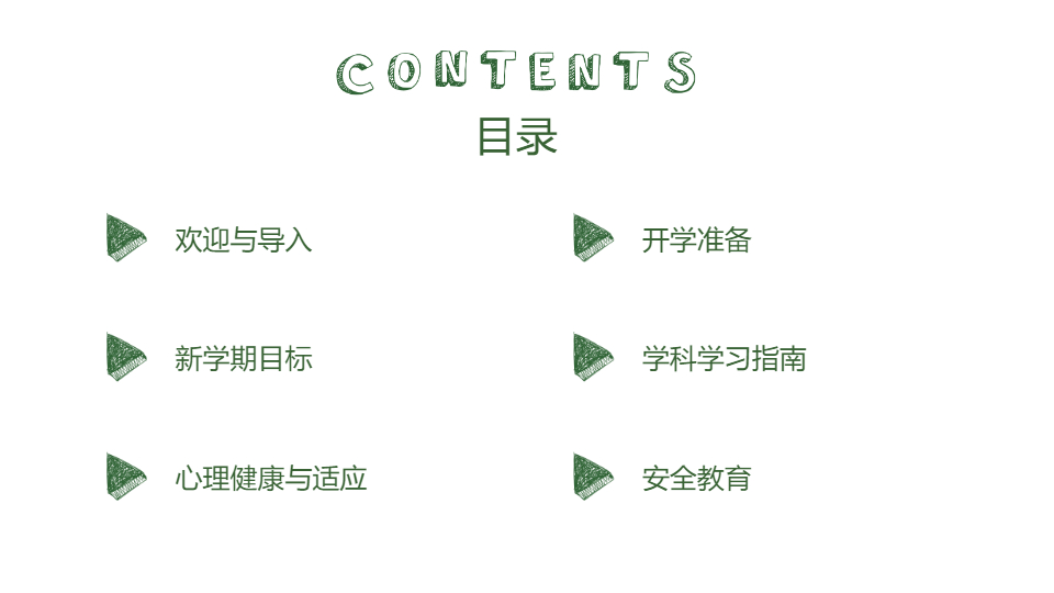 AI一键生成绿色开学季开学准备PPT