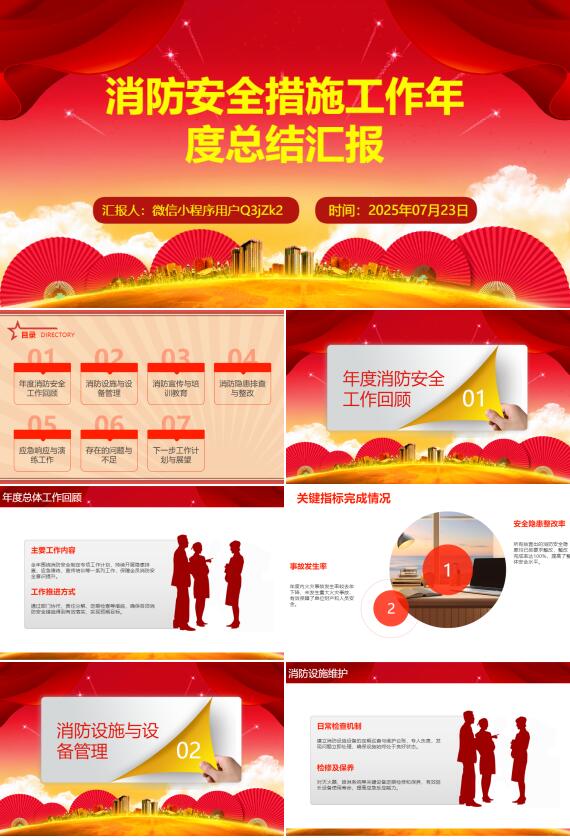 AI一鍵生成消防安全措施工作年度總結(jié)匯報(bào)PPT