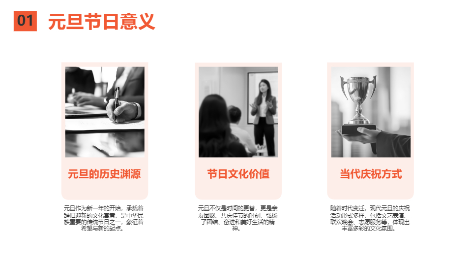 AI一鍵生成迎元旦活動模板PPT