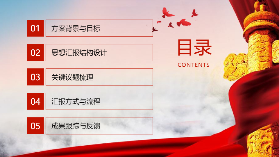 AI一键生成政府会议标准的思想汇报PPT