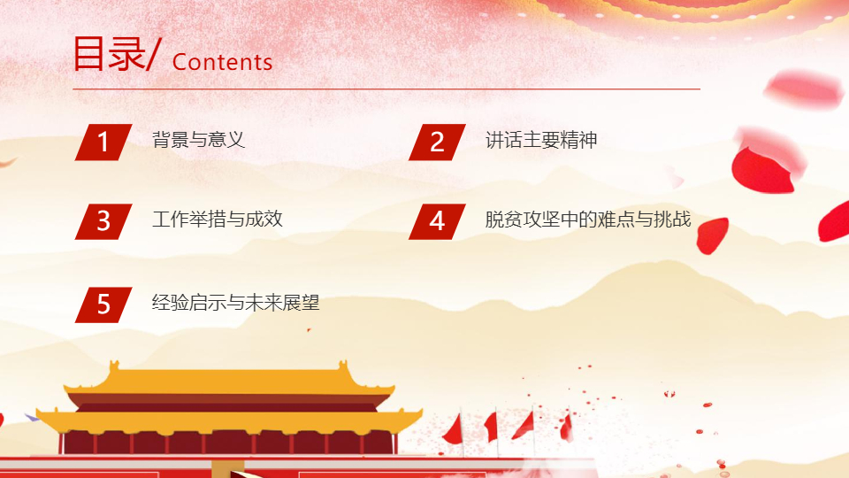 AI一键生成脱贫攻坚座谈讲话精神解读PPT