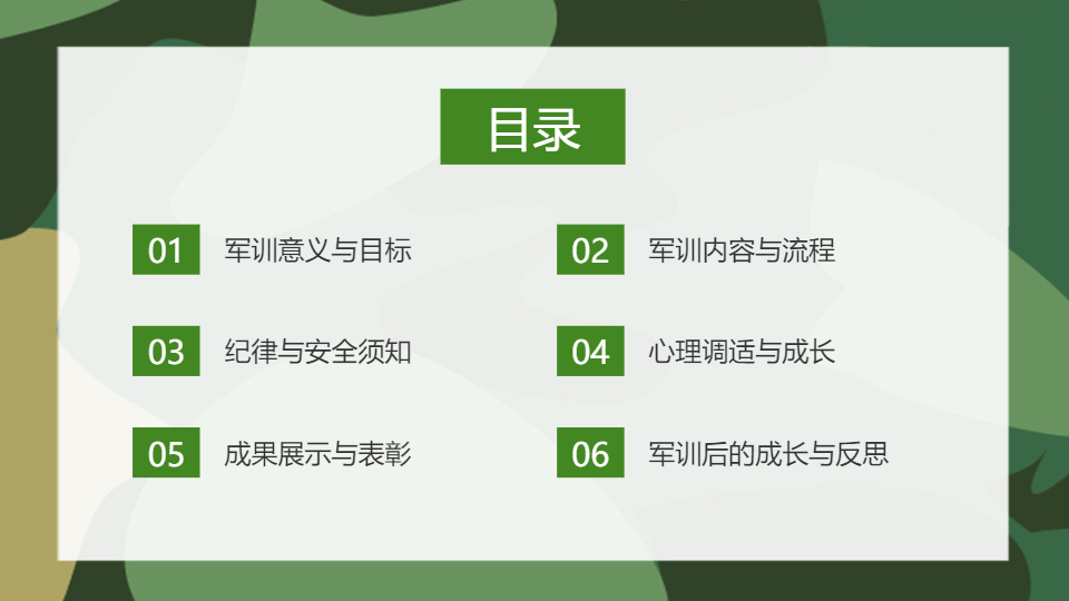 AI一键生成开学第一课军训培训PPT