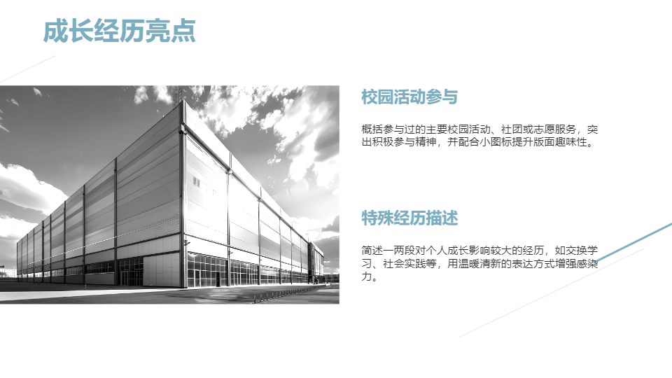 AI一键生成清新风格个人工作简介PPT