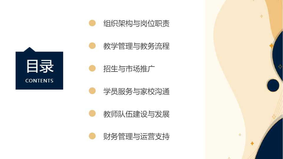 AI一键生成教育培训机构工作管理PPT