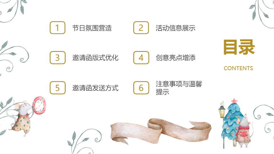 AI一键生成简约圣诞节邀请函PPT