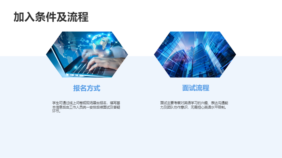 AI一键生成大学生英语社团招募迎新宣传PPT