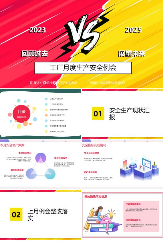 AI一键生成工厂月度生产安全例会PPT
