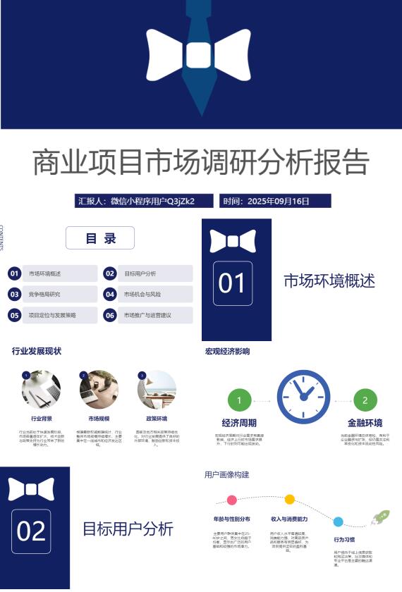 AI一键生成商务商业项目市场调研PPT