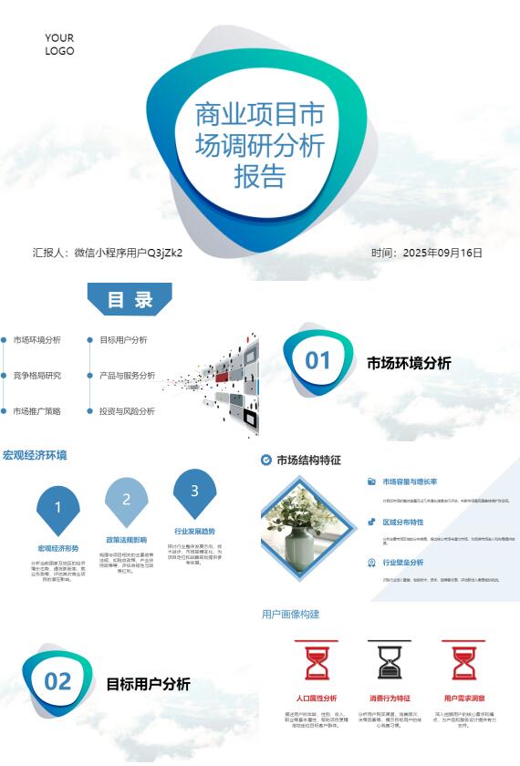 AI一键生成商业项目市场调研分析报告PPT