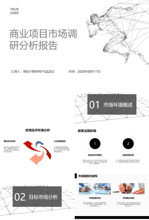 AI一键生成商业项目市场调研分析报告PPT