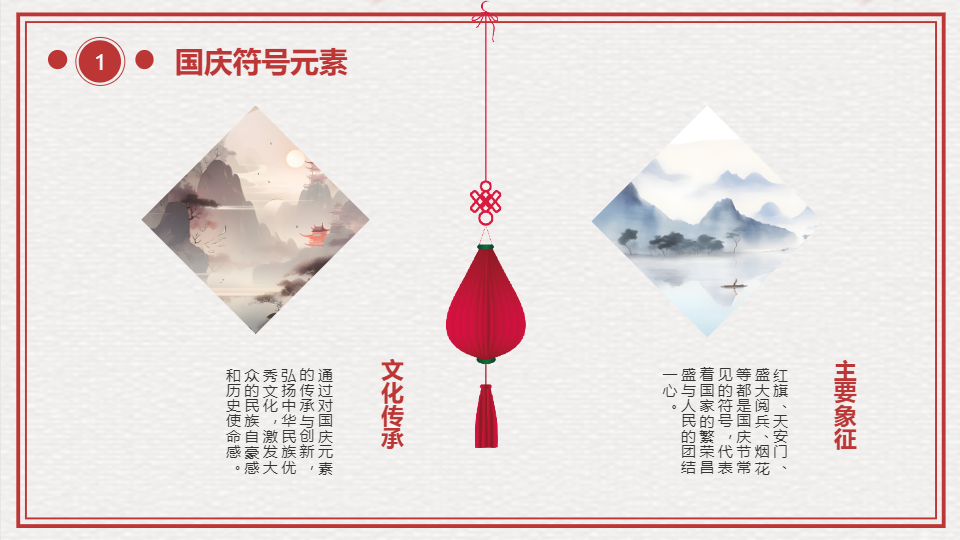 AI一键生成红色简约国庆节PPT