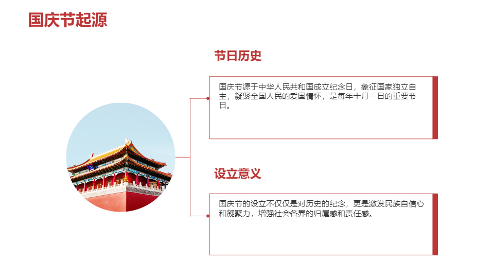 AI一键生成红色简约国庆节PPT