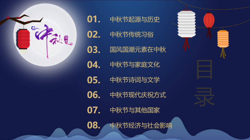 AI一键生成国风国潮中秋节传统节日PPT