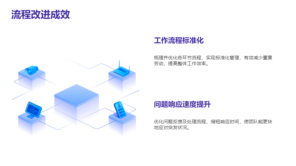 AI一键生成简约蓝色科技商务项目工作总结PPT